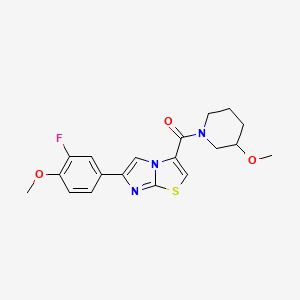 molecular formula C19H20FN3O3S B6136271 6-(3-fluoro-4-methoxyphenyl)-3-[(3-methoxy-1-piperidinyl)carbonyl]imidazo[2,1-b][1,3]thiazole 