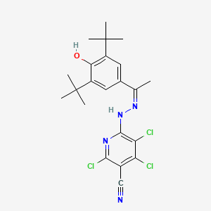 molecular formula C22H25Cl3N4O B6136276 2,4,5-trichloro-6-{2-[1-(3,5-di-tert-butyl-4-hydroxyphenyl)ethylidene]hydrazino}nicotinonitrile 