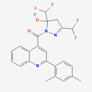 molecular formula C23H19F4N3O2 B6136280 3,5-bis(difluoromethyl)-1-{[2-(2,4-dimethylphenyl)-4-quinolinyl]carbonyl}-4,5-dihydro-1H-pyrazol-5-ol 