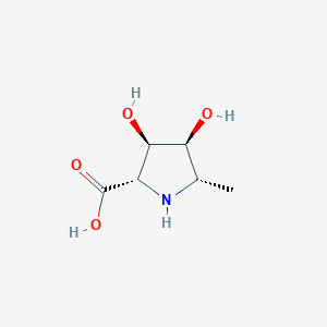 molecular formula C6H11NO4 B061363 (2S,3R,4S,5S)-3,4-dihydroxy-5-methylpyrrolidine-2-carboxylic acid CAS No. 172093-98-0