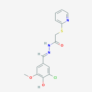 molecular formula C15H14ClN3O3S B6136301 N'-(3-chloro-4-hydroxy-5-methoxybenzylidene)-2-(2-pyridinylthio)acetohydrazide 