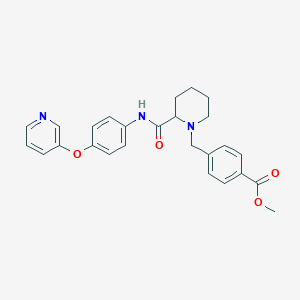 molecular formula C26H27N3O4 B6136305 methyl 4-{[2-({[4-(3-pyridinyloxy)phenyl]amino}carbonyl)-1-piperidinyl]methyl}benzoate 
