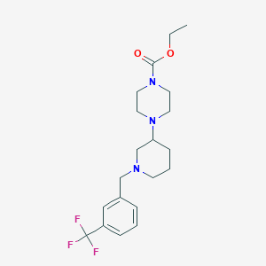 molecular formula C20H28F3N3O2 B6136325 ethyl 4-{1-[3-(trifluoromethyl)benzyl]-3-piperidinyl}-1-piperazinecarboxylate 