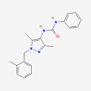 molecular formula C20H22N4O B6136343 N-[3,5-dimethyl-1-(2-methylbenzyl)-1H-pyrazol-4-yl]-N'-phenylurea 
