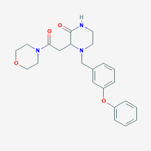 molecular formula C23H27N3O4 B6136349 3-[2-(4-morpholinyl)-2-oxoethyl]-4-(3-phenoxybenzyl)-2-piperazinone 