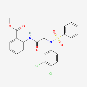 molecular formula C22H18Cl2N2O5S B6136393 methyl 2-{[N-(3,4-dichlorophenyl)-N-(phenylsulfonyl)glycyl]amino}benzoate 