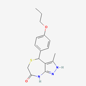 molecular formula C16H19N3O2S B6136413 3-methyl-4-(4-propoxyphenyl)-4,8-dihydro-1H-pyrazolo[3,4-e][1,4]thiazepin-7(6H)-one 