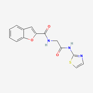 molecular formula C14H11N3O3S B6136419 N-[2-oxo-2-(1,3-thiazol-2-ylamino)ethyl]-1-benzofuran-2-carboxamide 