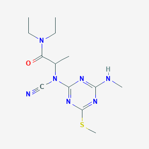 molecular formula C13H21N7OS B6136459 N~2~-cyano-N~1~,N~1~-diethyl-N~2~-[4-(methylamino)-6-(methylthio)-1,3,5-triazin-2-yl]alaninamide 