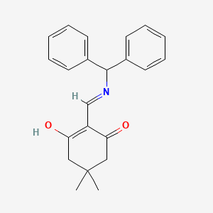 molecular formula C22H23NO2 B6136467 2-{[(diphenylmethyl)amino]methylene}-5,5-dimethyl-1,3-cyclohexanedione 