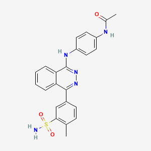 molecular formula C23H21N5O3S B6136484 N-[4-({4-[3-(aminosulfonyl)-4-methylphenyl]-1-phthalazinyl}amino)phenyl]acetamide 