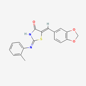 molecular formula C18H14N2O3S B6136493 5-(1,3-benzodioxol-5-ylmethylene)-2-[(2-methylphenyl)amino]-1,3-thiazol-4(5H)-one 