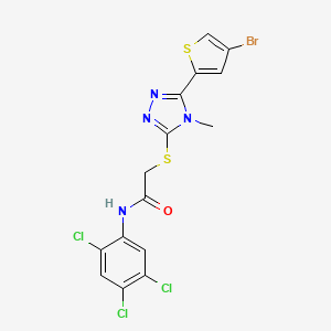 molecular formula C15H10BrCl3N4OS2 B6136498 2-{[5-(4-bromo-2-thienyl)-4-methyl-4H-1,2,4-triazol-3-yl]thio}-N-(2,4,5-trichlorophenyl)acetamide 