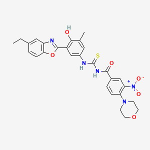 molecular formula C28H27N5O6S B6136511 N-({[3-(5-ethyl-1,3-benzoxazol-2-yl)-4-hydroxy-5-methylphenyl]amino}carbonothioyl)-4-(4-morpholinyl)-3-nitrobenzamide 