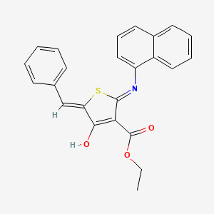 molecular formula C24H19NO3S B6136530 ethyl 5-benzylidene-2-(1-naphthylamino)-4-oxo-4,5-dihydro-3-thiophenecarboxylate 