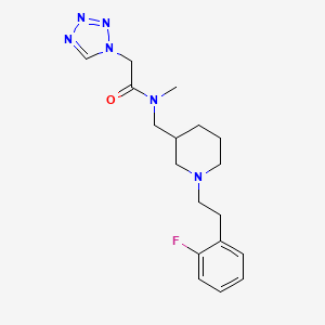 molecular formula C18H25FN6O B6136561 N-({1-[2-(2-fluorophenyl)ethyl]-3-piperidinyl}methyl)-N-methyl-2-(1H-tetrazol-1-yl)acetamide 