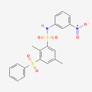 molecular formula C20H18N2O6S2 B6136580 2,5-dimethyl-N-(3-nitrophenyl)-3-(phenylsulfonyl)benzenesulfonamide 