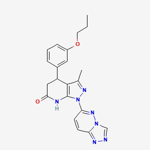 molecular formula C21H21N7O2 B6136593 3-methyl-4-(3-propoxyphenyl)-1-[1,2,4]triazolo[4,3-b]pyridazin-6-yl-1,4,5,7-tetrahydro-6H-pyrazolo[3,4-b]pyridin-6-one 