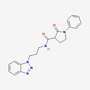 molecular formula C20H21N5O2 B6136630 N-[3-(1H-1,2,3-benzotriazol-1-yl)propyl]-2-oxo-1-phenyl-3-pyrrolidinecarboxamide 