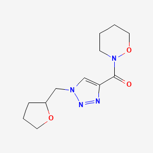 molecular formula C12H18N4O3 B6136663 2-{[1-(tetrahydro-2-furanylmethyl)-1H-1,2,3-triazol-4-yl]carbonyl}-1,2-oxazinane 