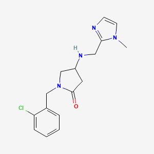 molecular formula C16H19ClN4O B6136669 1-(2-chlorobenzyl)-4-{[(1-methyl-1H-imidazol-2-yl)methyl]amino}-2-pyrrolidinone 