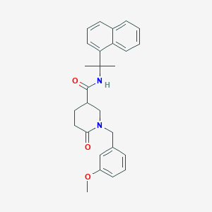1-(3-methoxybenzyl)-N-[1-methyl-1-(1-naphthyl)ethyl]-6-oxo-3-piperidinecarboxamide