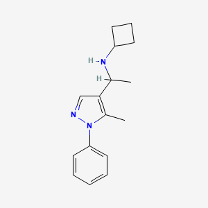 molecular formula C16H21N3 B6136676 N-[1-(5-methyl-1-phenyl-1H-pyrazol-4-yl)ethyl]cyclobutanamine 