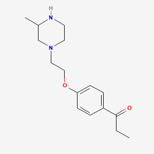 molecular formula C16H24N2O2 B6136689 1-{4-[2-(3-methyl-1-piperazinyl)ethoxy]phenyl}-1-propanone 