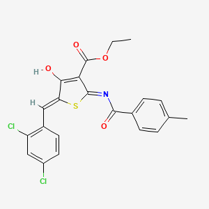 molecular formula C22H17Cl2NO4S B6136691 ethyl 5-(2,4-dichlorobenzylidene)-2-[(4-methylbenzoyl)amino]-4-oxo-4,5-dihydro-3-thiophenecarboxylate 