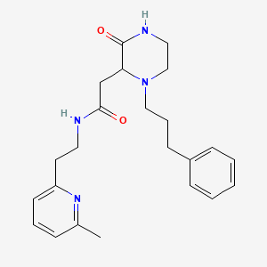 molecular formula C23H30N4O2 B6136693 N-[2-(6-methyl-2-pyridinyl)ethyl]-2-[3-oxo-1-(3-phenylpropyl)-2-piperazinyl]acetamide 