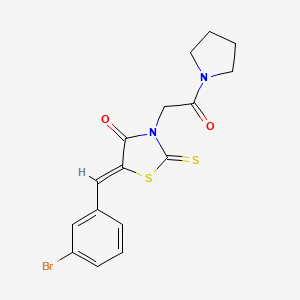 molecular formula C16H15BrN2O2S2 B6136710 5-(3-bromobenzylidene)-3-[2-oxo-2-(1-pyrrolidinyl)ethyl]-2-thioxo-1,3-thiazolidin-4-one 
