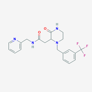 molecular formula C20H21F3N4O2 B6136730 2-{3-oxo-1-[3-(trifluoromethyl)benzyl]-2-piperazinyl}-N-(2-pyridinylmethyl)acetamide 