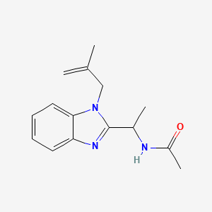 molecular formula C15H19N3O B6136741 N-{1-[1-(2-methyl-2-propen-1-yl)-1H-benzimidazol-2-yl]ethyl}acetamide 