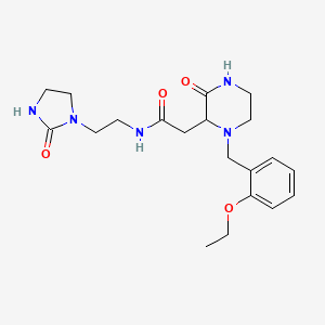 molecular formula C20H29N5O4 B6136751 2-[1-(2-ethoxybenzyl)-3-oxo-2-piperazinyl]-N-[2-(2-oxo-1-imidazolidinyl)ethyl]acetamide 