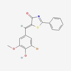 molecular formula C17H12BrNO3S B6136762 5-(3-bromo-4-hydroxy-5-methoxybenzylidene)-2-phenyl-1,3-thiazol-4(5H)-one 