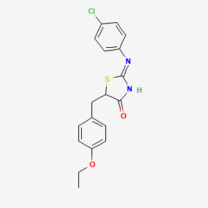 molecular formula C18H17ClN2O2S B6136766 2-[(4-chlorophenyl)imino]-5-(4-ethoxybenzyl)-1,3-thiazolidin-4-one CAS No. 303093-52-9