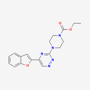 ethyl 4-[5-(1-benzofuran-2-yl)-1,2,4-triazin-3-yl]-1-piperazinecarboxylate