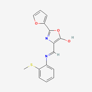 molecular formula C15H12N2O3S B6136796 2-(2-furyl)-4-({[2-(methylthio)phenyl]imino}methyl)-1,3-oxazol-5-ol 