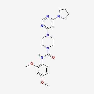 molecular formula C21H28N6O3 B6136822 N-(2,4-dimethoxyphenyl)-4-[6-(1-pyrrolidinyl)-4-pyrimidinyl]-1-piperazinecarboxamide 