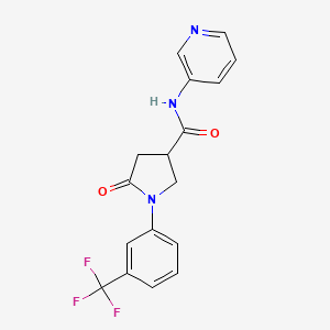 molecular formula C17H14F3N3O2 B6136832 5-oxo-N-3-pyridinyl-1-[3-(trifluoromethyl)phenyl]-3-pyrrolidinecarboxamide 