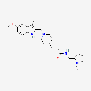 molecular formula C26H40N4O2 B6136865 N-[(1-ethyl-2-pyrrolidinyl)methyl]-3-{1-[(5-methoxy-3-methyl-1H-indol-2-yl)methyl]-4-piperidinyl}propanamide 