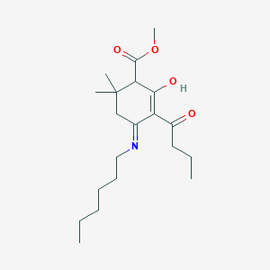 methyl 3-butyryl-4-(hexylamino)-6,6-dimethyl-2-oxo-3-cyclohexene-1-carboxylate