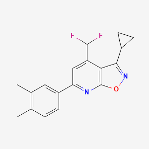 molecular formula C18H16F2N2O B6136892 3-cyclopropyl-4-(difluoromethyl)-6-(3,4-dimethylphenyl)isoxazolo[5,4-b]pyridine 