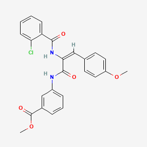 molecular formula C25H21ClN2O5 B6136899 methyl 3-{[2-[(2-chlorobenzoyl)amino]-3-(4-methoxyphenyl)acryloyl]amino}benzoate 