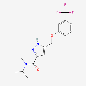 molecular formula C16H18F3N3O2 B6136903 N-isopropyl-N-methyl-5-{[3-(trifluoromethyl)phenoxy]methyl}-1H-pyrazole-3-carboxamide 