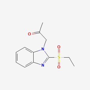 molecular formula C12H14N2O3S B6136937 1-[2-(ethylsulfonyl)-1H-benzimidazol-1-yl]acetone 