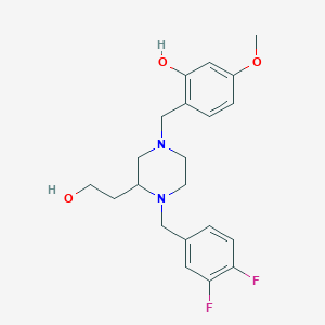 molecular formula C21H26F2N2O3 B6136941 2-{[4-(3,4-difluorobenzyl)-3-(2-hydroxyethyl)-1-piperazinyl]methyl}-5-methoxyphenol 