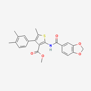molecular formula C23H21NO5S B6136958 methyl 2-[(1,3-benzodioxol-5-ylcarbonyl)amino]-4-(3,4-dimethylphenyl)-5-methyl-3-thiophenecarboxylate 