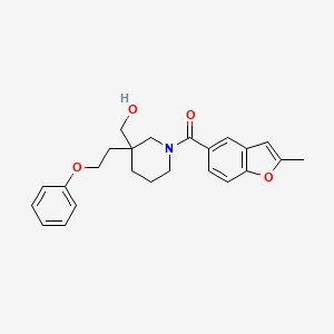 molecular formula C24H27NO4 B6136974 [1-[(2-methyl-1-benzofuran-5-yl)carbonyl]-3-(2-phenoxyethyl)-3-piperidinyl]methanol 