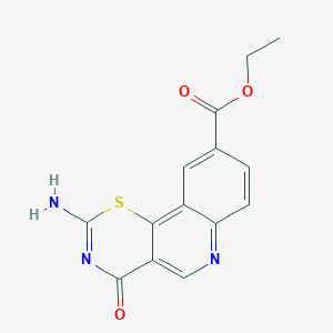 molecular formula C14H11N3O3S B6136996 ethyl 2-amino-4-oxo-4H-[1,3]thiazino[5,6-c]quinoline-9-carboxylate 